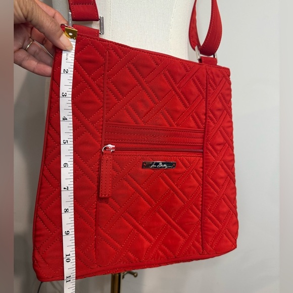 Vera Bradley Microfiber Large Hipster Crossbody Bag Red Purse Retired Patterns - Picture 5 of 11
